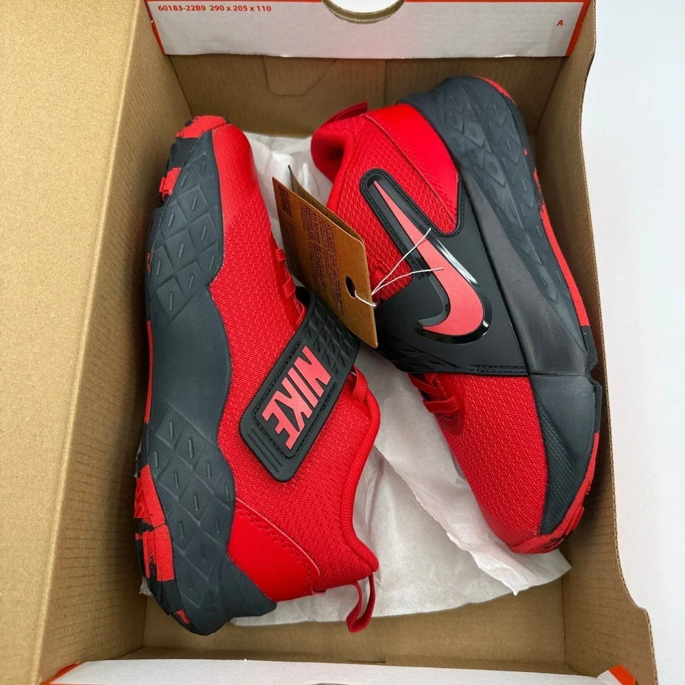 Nike Team Hustle D 12 Shoes Kids Size 2Y Red Black Basketball HF6280 602
